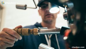 Australian plumber using mobile app for digital job sheets